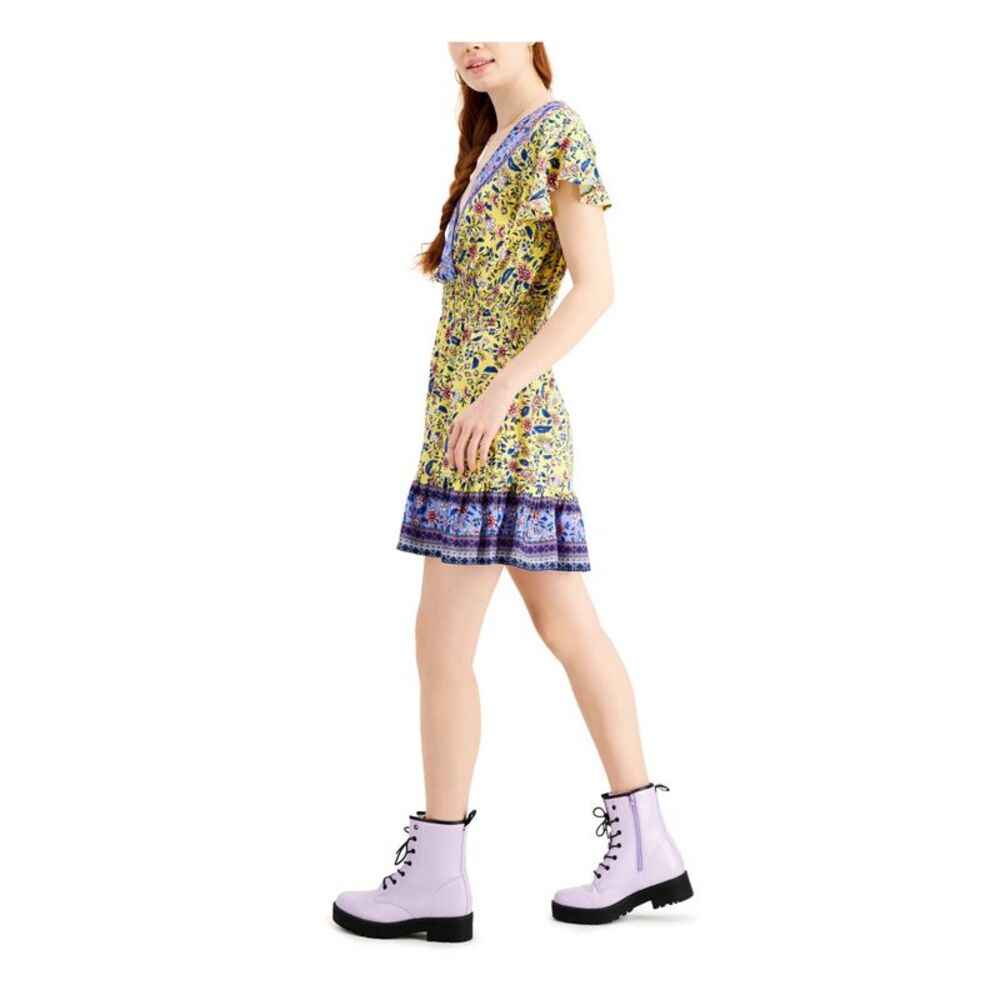 BEBOP Womens Flutter Sleeve Surplice Neckline Dress - Picture 3 of 4